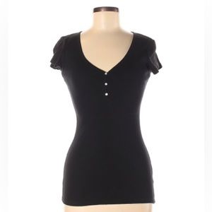 🖤Y2k Charlotte Tarantola black ribbed S/S shirt Medium